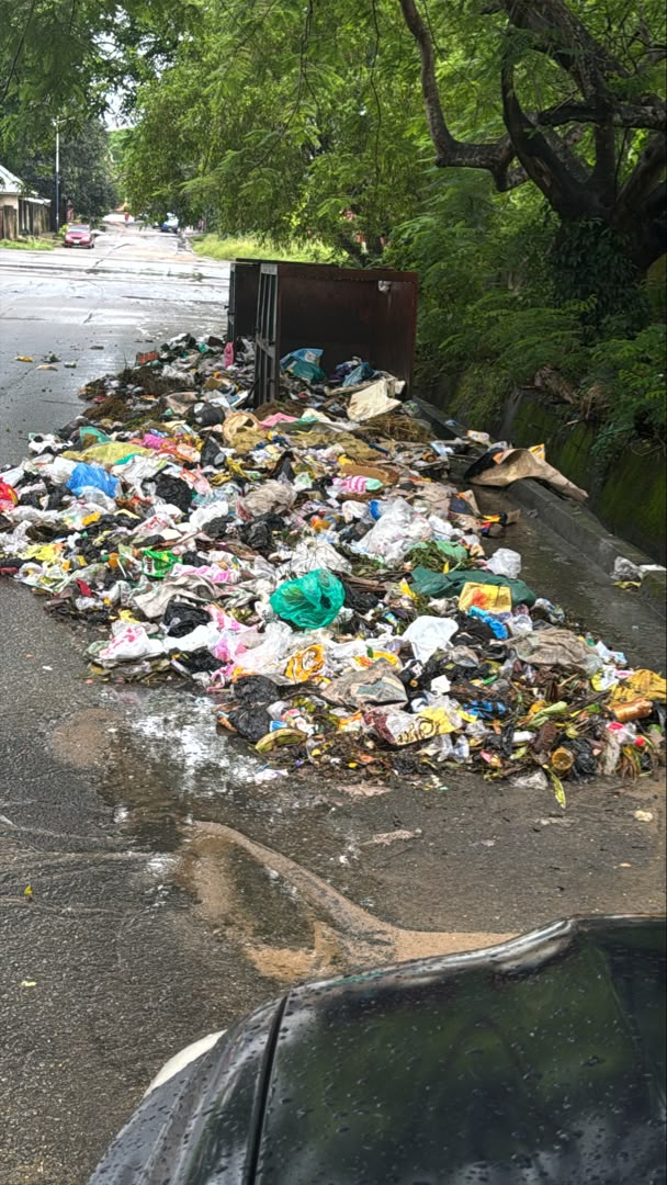 Damaged waste receptacle documented in Calabar