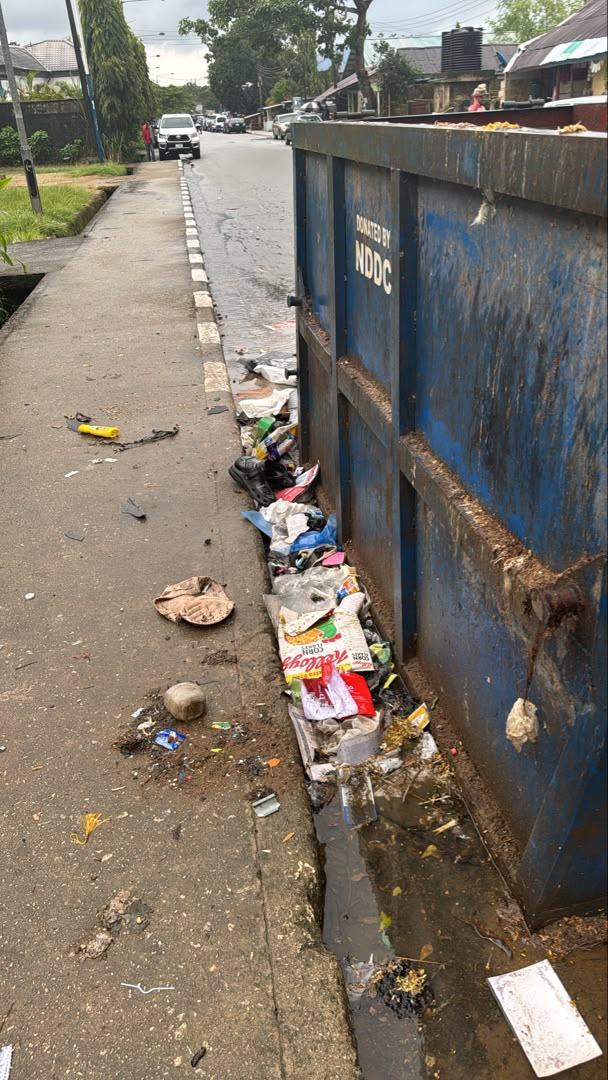 Comparatively intact waste receptacle documented in Calabar